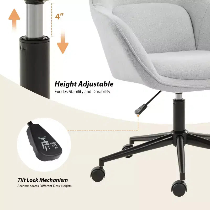 Chaise de bureau Virginia avec dossier incurvé|ART OF LIVING DESIGNS