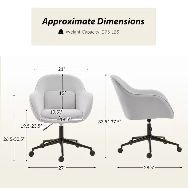 Chaise de bureau Virginia avec dossier incurvé|ART OF LIVING DESIGNS
