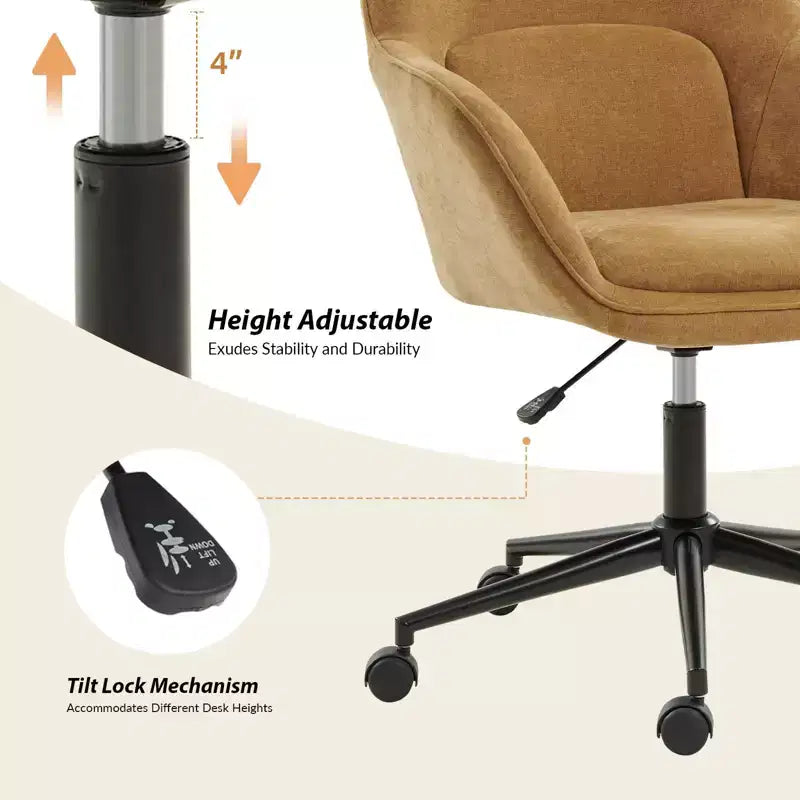 Chaise de bureau Virginia avec dossier incurvé|ART OF LIVING DESIGNS