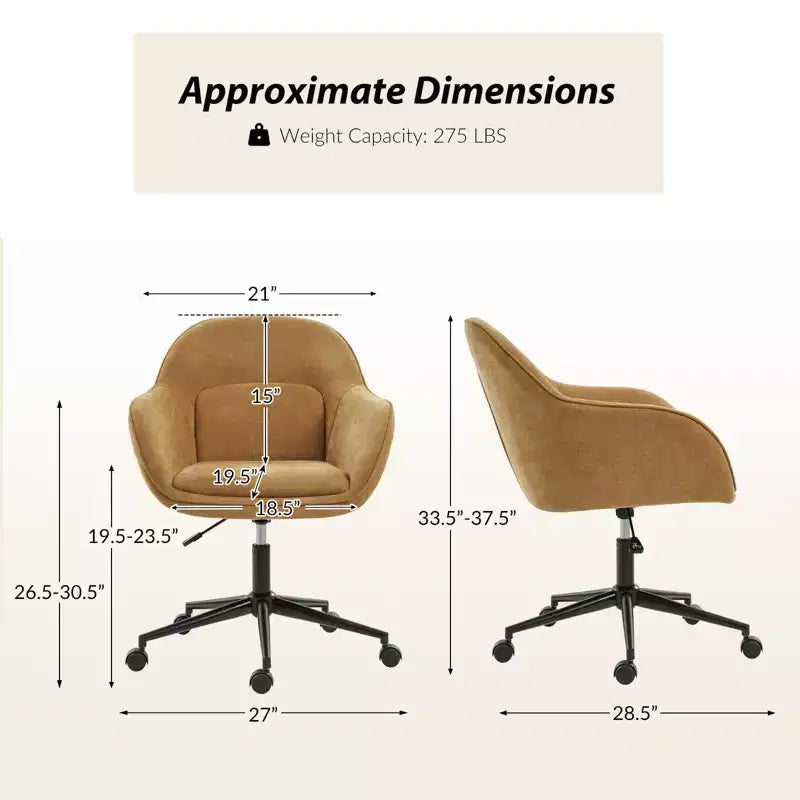 Chaise de bureau Virginia avec dossier incurvé|ART OF LIVING DESIGNS