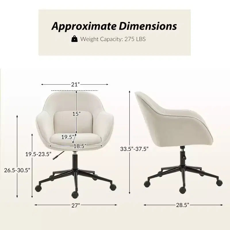 Chaise de bureau Virginia avec dossier incurvé|ART OF LIVING DESIGNS
