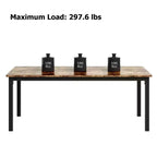 Table de salle à manger Whizmax pour 6 à 8 personnes, table de cuisine rectangulaire en bois avec cadre métallique robuste, grande table de salle à manger industrielle pour famille nombreuse