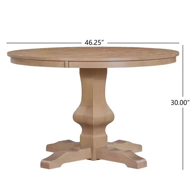 Table à manger ronde Christopher Knight Home Remuda en bois rustique avec pied piédestal