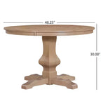 Table à manger ronde Christopher Knight Home Remuda en bois rustique avec pied piédestal
