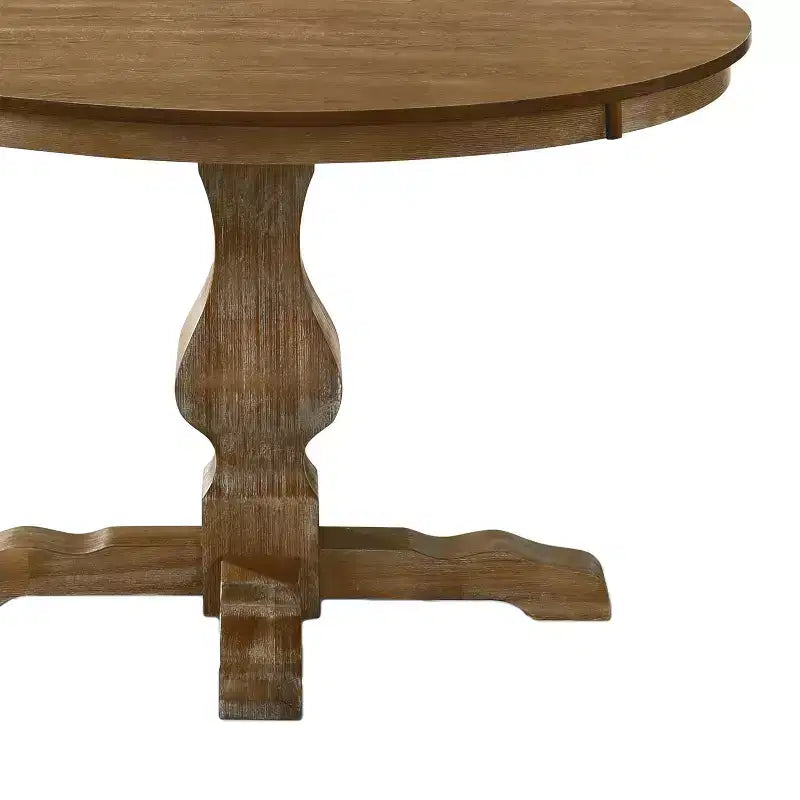 Table à manger ronde Christopher Knight Home Remuda en bois rustique avec pied piédestal