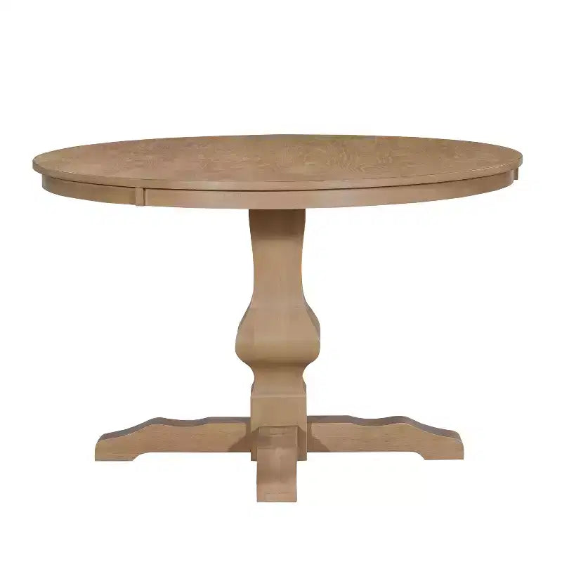 Table à manger ronde Christopher Knight Home Remuda en bois rustique avec pied piédestal