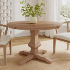 Table à manger ronde Christopher Knight Home Remuda en bois rustique avec pied piédestal