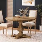 Table à manger ronde Christopher Knight Home Remuda en bois rustique avec pied piédestal