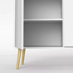 Tvilum, buffet Diana avec 3 portes et 3 tiroirs, blanc/chêne