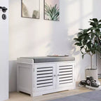 Banc de chambre AndMakers blanc de 73 cm avec 2 portes de grange