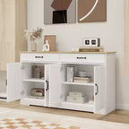 Buffet AndMakers en bois blanc de 142 cm avec portes style shaker