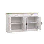 Buffet AndMakers en bois blanc de 142 cm avec portes style shaker