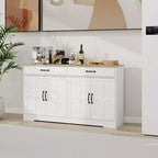 Buffet AndMakers en bois blanc de 142 cm avec portes style shaker
