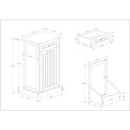 Meuble de cuisine AndMakers 49,9 cm (L) x 35 cm (P) x 90,5 cm (H) prêt à assembler avec poubelle