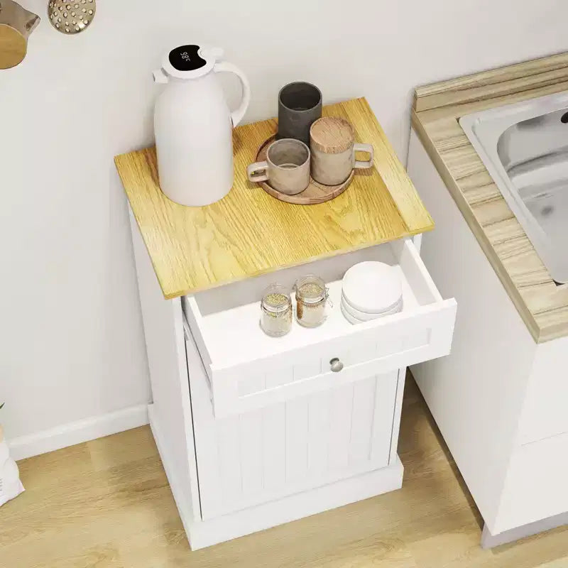 Meuble de cuisine AndMakers 49,9 cm (L) x 35 cm (P) x 90,5 cm (H) prêt à assembler avec poubelle