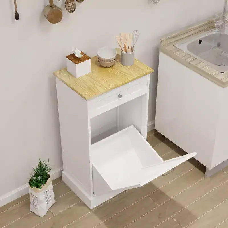 Meuble de cuisine AndMakers 49,9 cm (L) x 35 cm (P) x 90,5 cm (H) prêt à assembler avec poubelle