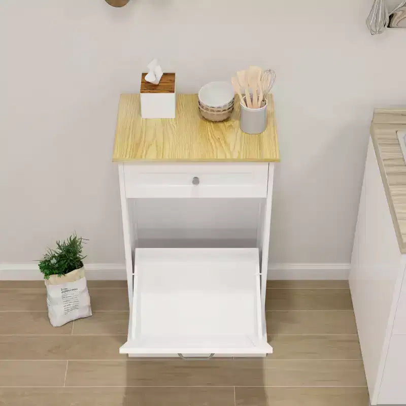 Meuble de cuisine AndMakers 49,9 cm (L) x 35 cm (P) x 90,5 cm (H) prêt à assembler avec poubelle