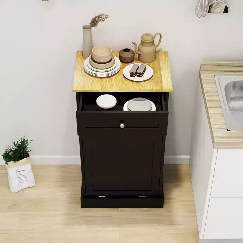 Meuble de cuisine AndMakers 49,9 cm (L) x 35 cm (P) x 90,5 cm (H) prêt à assembler avec poubelle