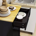 Meuble de cuisine AndMakers 49,9 cm (L) x 35 cm (P) x 90,5 cm (H) prêt à assembler avec poubelle