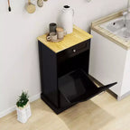 Meuble de cuisine AndMakers 49,9 cm (L) x 35 cm (P) x 90,5 cm (H) prêt à assembler avec poubelle