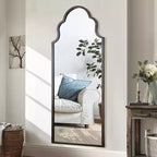 Miroir pleine longueur PexFix 59x24 en fer forgé sculpté, arche à angle droit, noir