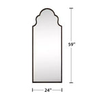 Miroir pleine longueur PexFix 59x24 en fer forgé sculpté, arche à angle droit, noir