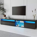 Meuble TV moderne Whisen pour téléviseurs jusqu'à 105 pouces avec grand espace de rangement et lumières LED à couleurs changeantes
