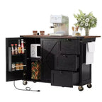 Desserte de cuisine Whisen style fermier avec abattant et roues verrouillables