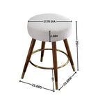 Tabouret de comptoir rembourré en bouclette MoMo de Roundhill Furniture, pivotant à 360°, blanc