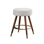 Tabouret de comptoir rembourré en bouclette MoMo de Roundhill Furniture, pivotant à 360°, blanc