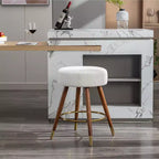 Tabouret de comptoir rembourré en bouclette MoMo de Roundhill Furniture, pivotant à 360°, blanc