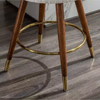 Tabouret de comptoir rembourré en bouclette MoMo de Roundhill Furniture, pivotant à 360°, blanc