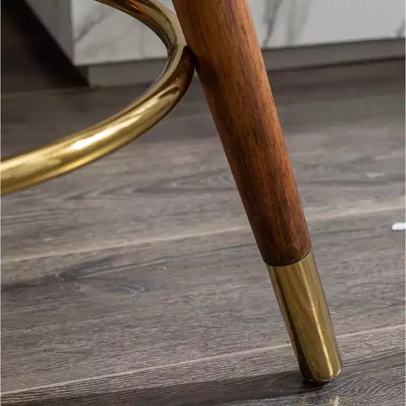 Tabouret de comptoir rembourré en bouclette MoMo de Roundhill Furniture, pivotant à 360°, blanc