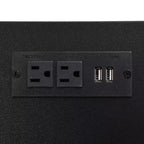 Cadre de lit plateforme en métal pleine/double avec étagères de rangement à deux niveaux, station de recharge, armoire de rangement - ModernLuxe