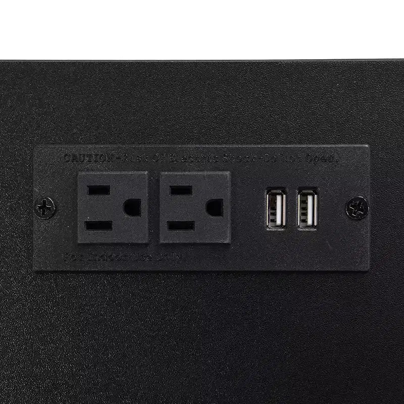 Cadre de lit plateforme en métal pleine/double avec étagères de rangement à deux niveaux, station de recharge, armoire de rangement - ModernLuxe