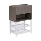 Cadre de lit plateforme en métal pleine/double avec étagères de rangement à deux niveaux, station de recharge, armoire de rangement - ModernLuxe