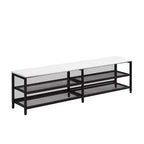 Cadre de lit plateforme en métal pleine/double avec étagères de rangement à deux niveaux, station de recharge, armoire de rangement - ModernLuxe