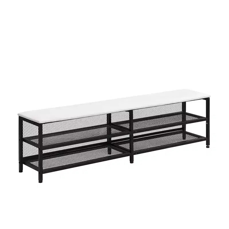 Cadre de lit plateforme en métal pleine/double avec étagères de rangement à deux niveaux, station de recharge, armoire de rangement - ModernLuxe