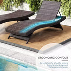 Chaise longue Nestl pour l'extérieur, ensemble de chaises longues de patio en osier, chaise longue d'extérieur avec dossier inclinable