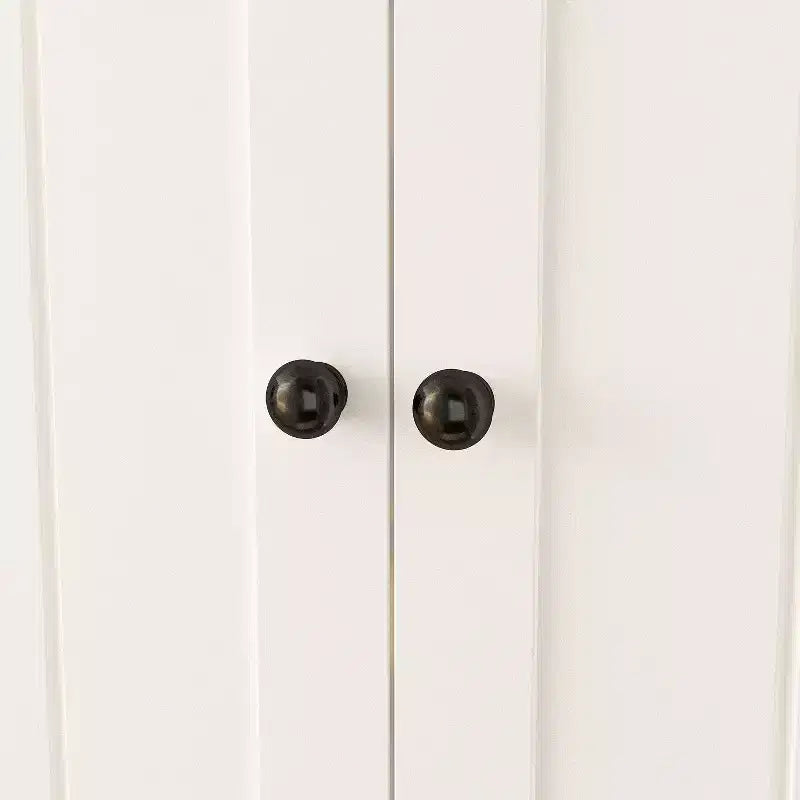 Armoire blanche Hitow double porte, un tiroir, 4 niveaux de rangement