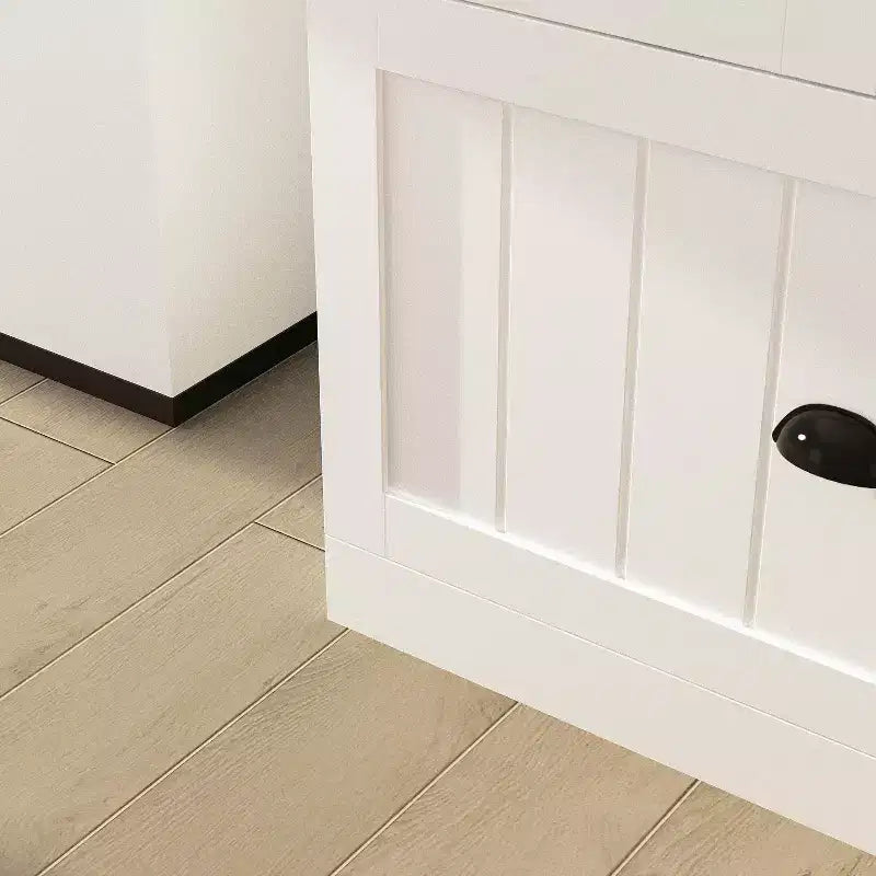 Armoire blanche Hitow double porte, un tiroir, 4 niveaux de rangement