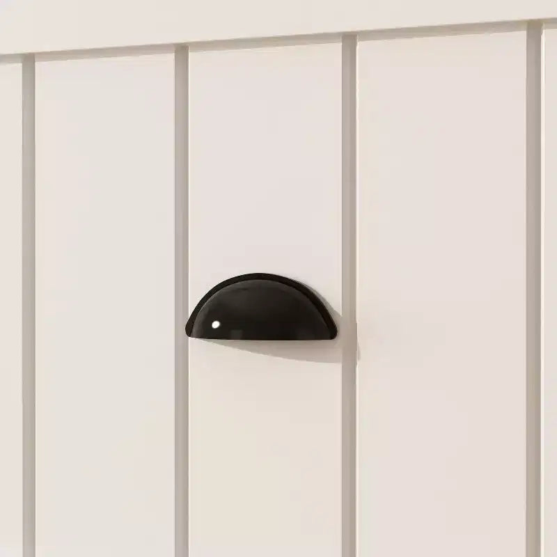 Armoire blanche Hitow double porte, un tiroir, 4 niveaux de rangement