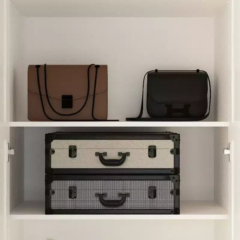 Armoire blanche Hitow double porte, un tiroir, 4 niveaux de rangement