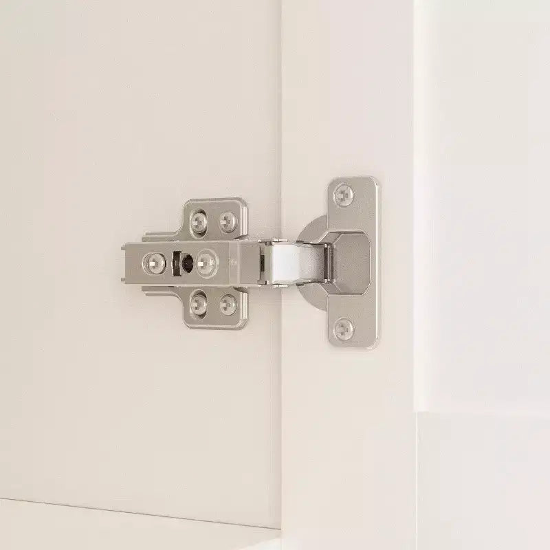 Armoire blanche Hitow double porte, un tiroir, 4 niveaux de rangement