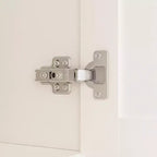 Armoire blanche Hitow double porte, un tiroir, 4 niveaux de rangement