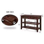 Console Whisen de style milieu de siècle avec deux tiroirs de rangement et deux étagères