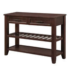 Console Whisen de style milieu de siècle avec deux tiroirs de rangement et deux étagères