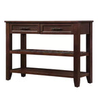 Console Whisen de style milieu de siècle avec deux tiroirs de rangement et deux étagères