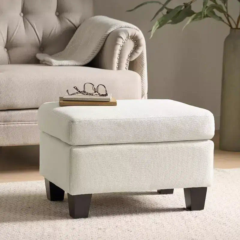 GDFStudio Judkins Pouf Contemporain Rembourré en Tissu