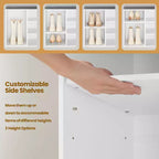 Banc à chaussures élégant avec assise capitonnée et 10 compartiments – Solution de rangement polyvalente pour l'entrée et la chambre